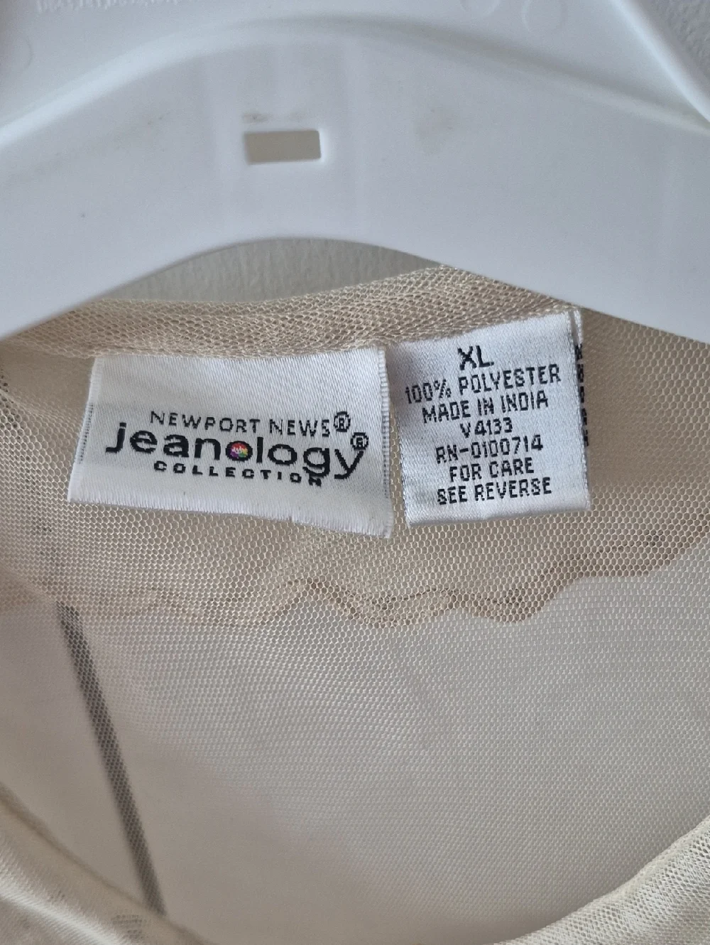 Vintage Newport News Sheer Cream Mesh Cardigan. Xl - Picture 2 of 7